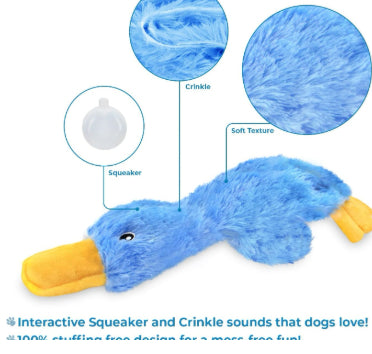 ToyTigris Squeaky Plush Duck Toy for Dogs