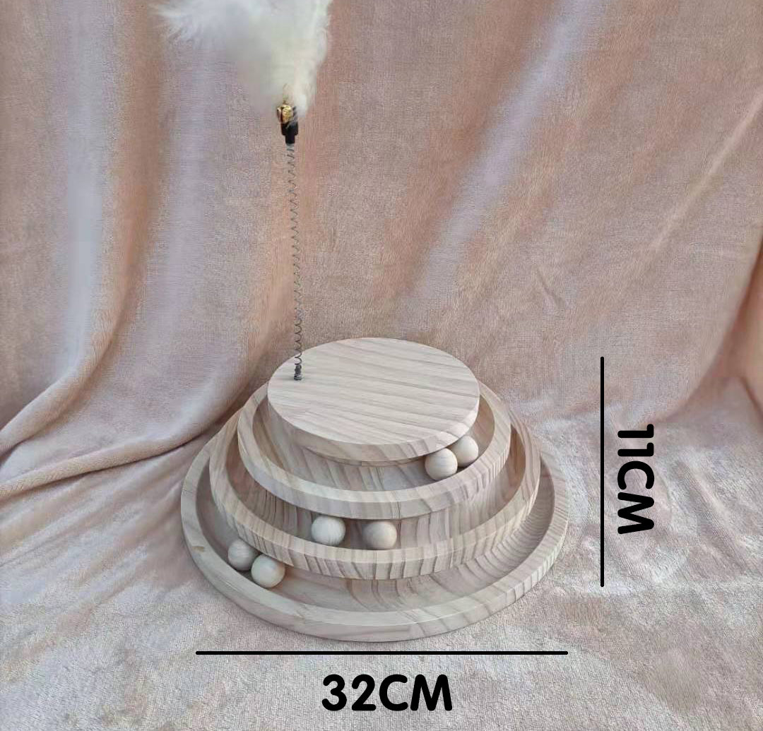 Solid Wood Cat Scratcher With Catnip