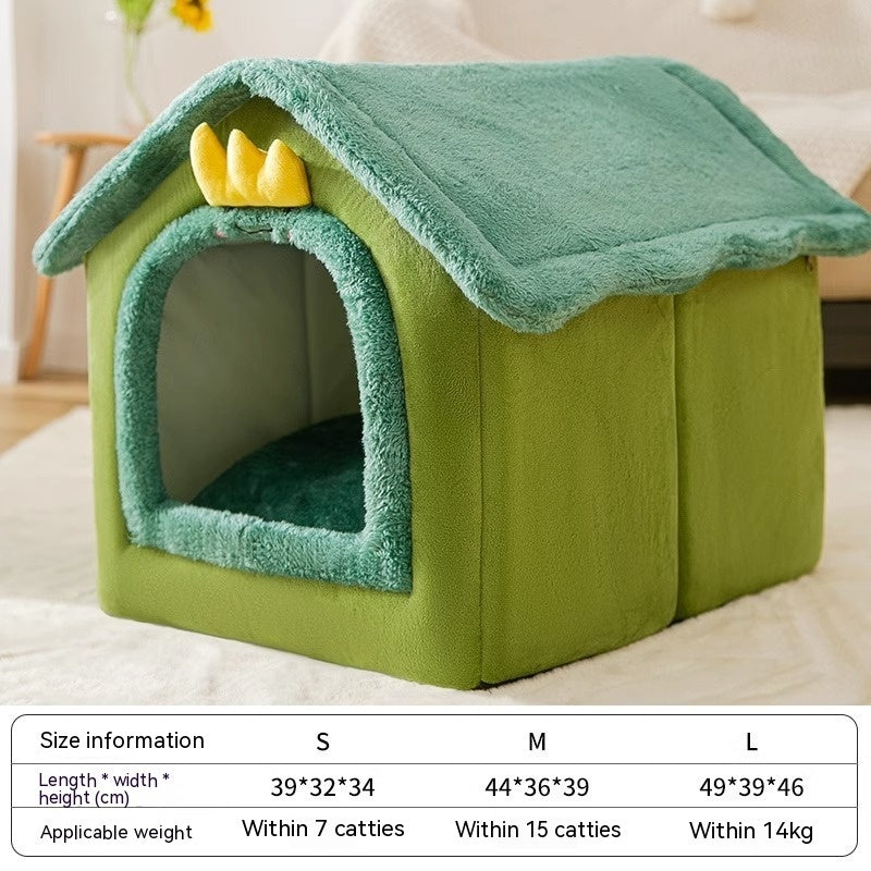 Autumn & Winter Cozy Closed Cat Kennel Bed