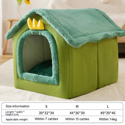 Autumn & Winter Warm Cat Bed Cozy Closed Cat Kennel