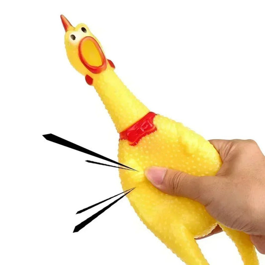 Screaming Rubber Chicken Dog Toy