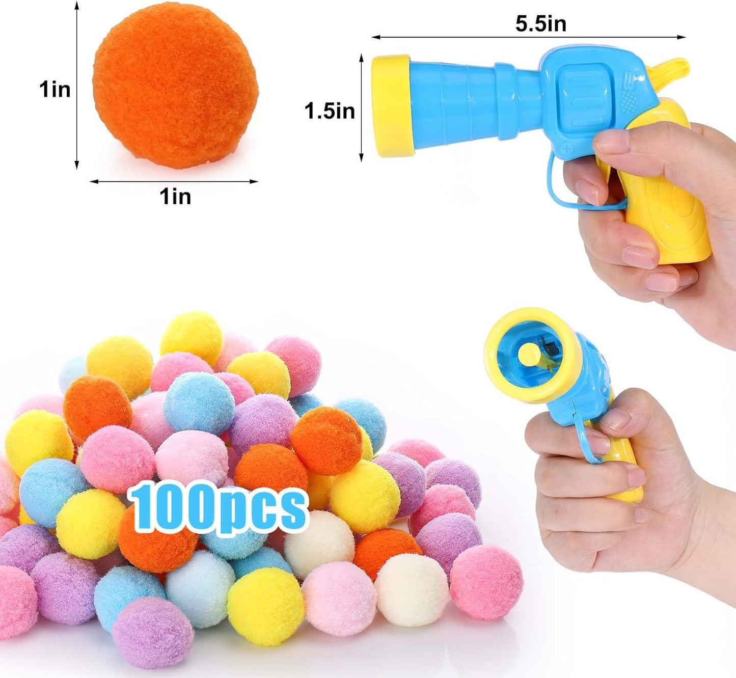 Cat Toy Ball Launcher Gun Interactive Plush Ball Shooter for Cats