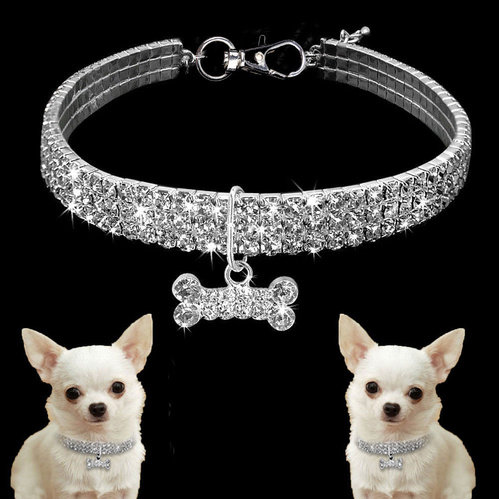 Kristall Haustierhalsband Glitzer Strass