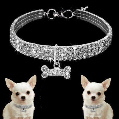 Kristall Haustierhalsband Glitzer Strass