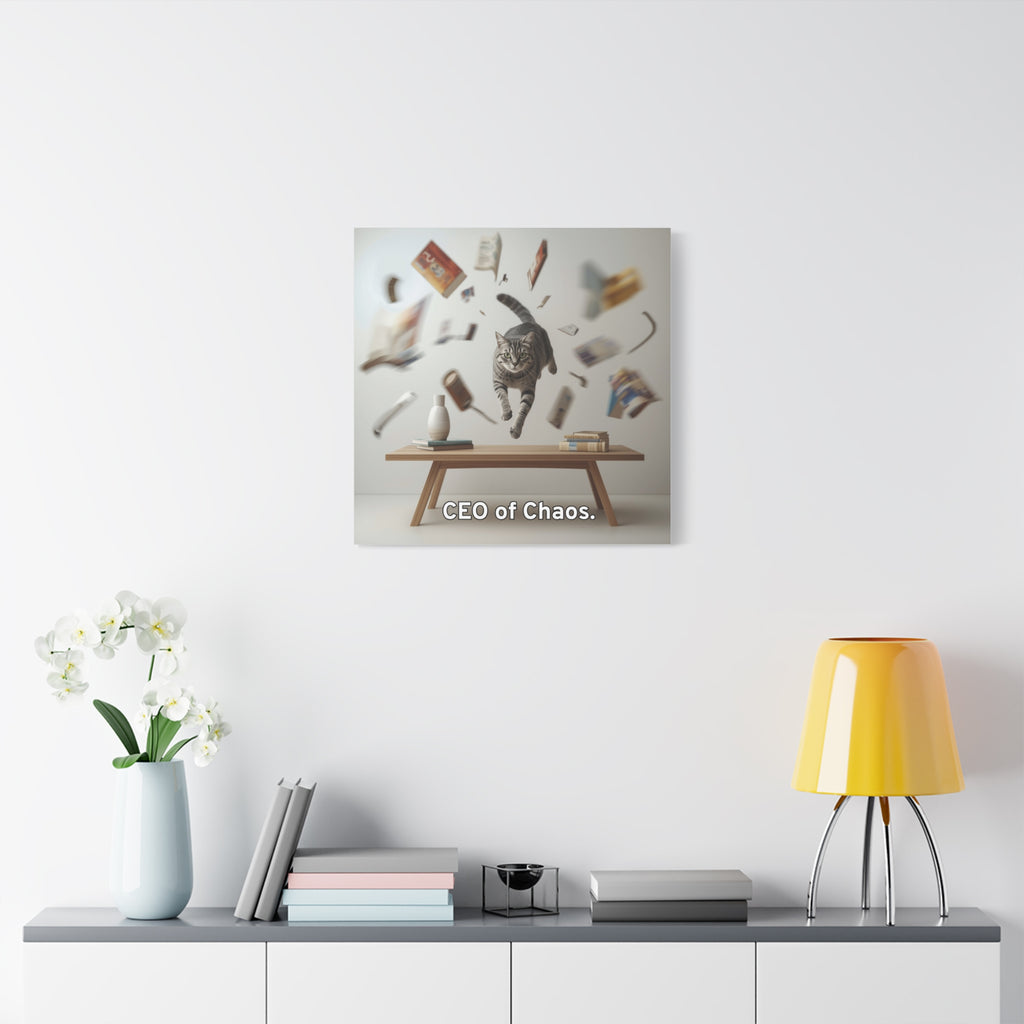Canvas Print Funny Cat CEO of Chaos Wall Art
