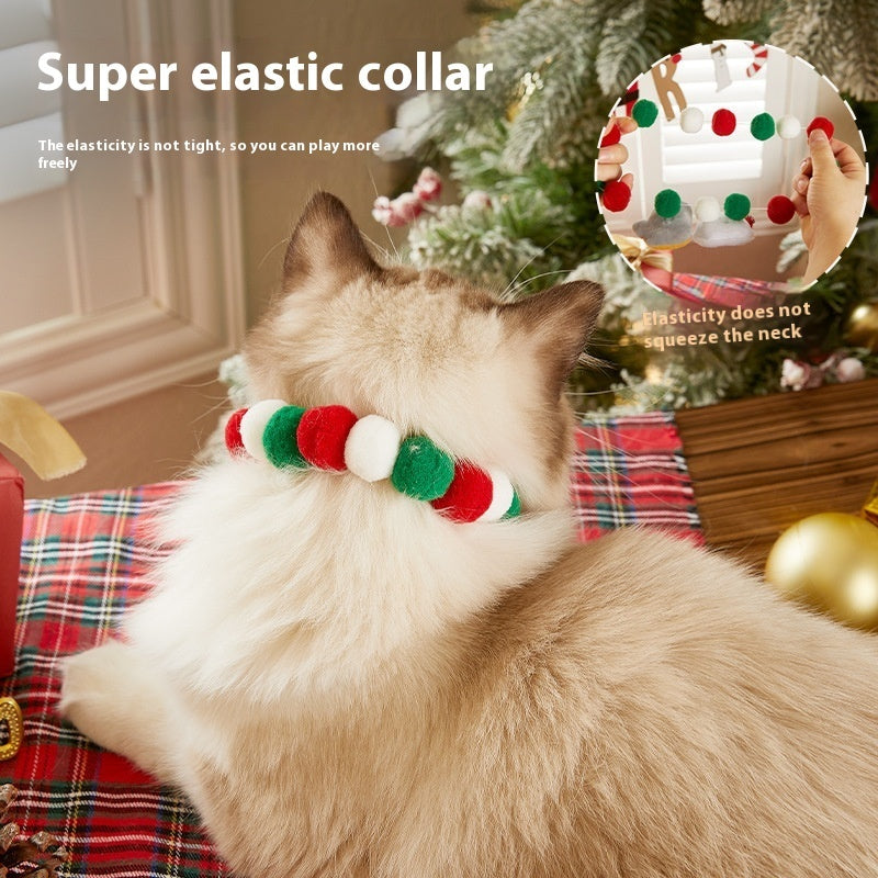 Pet Christmas Collar - Festive Plush Collars for Dogs & Cats