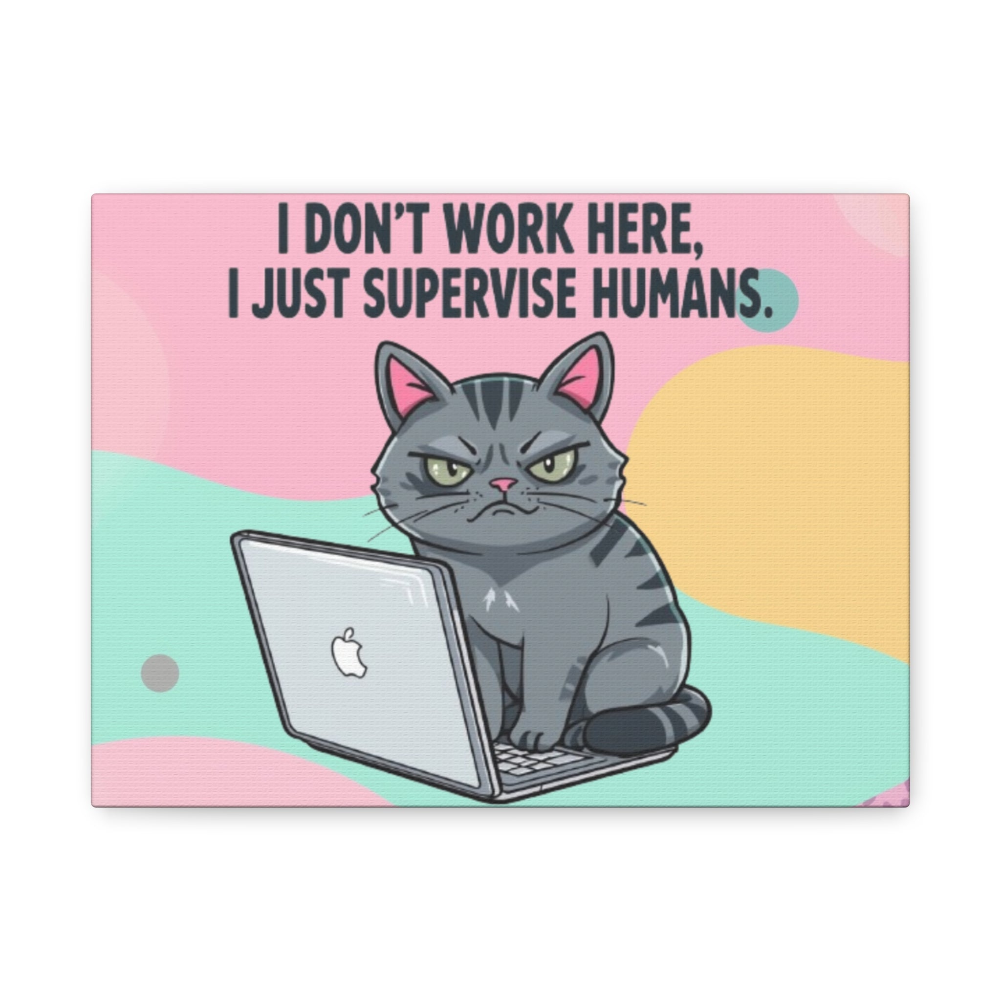 Funny Cat Wall Art, Office Decor, Gift for Cat Lovers