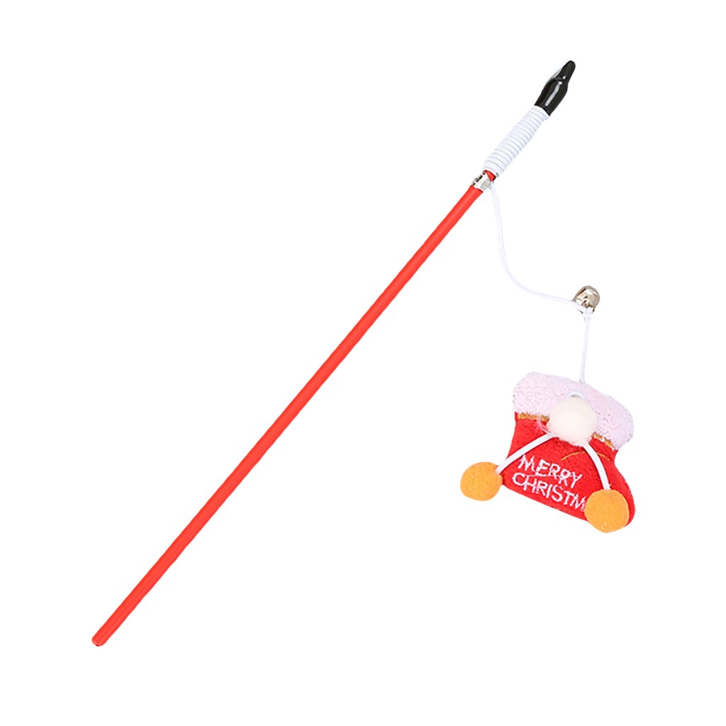 ToyTigris Christmas Feather Wand Cat Toy