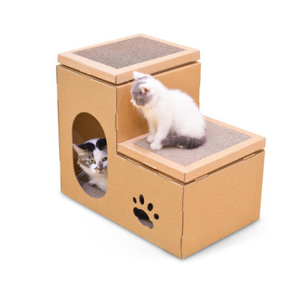 Double Ladder Cat House – DIY Cat Playground & Scratching Board