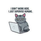 Funny Cat Supervisor Sticker