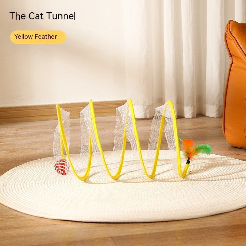 ToyTigris Folded Spring Type Cat Tunnel