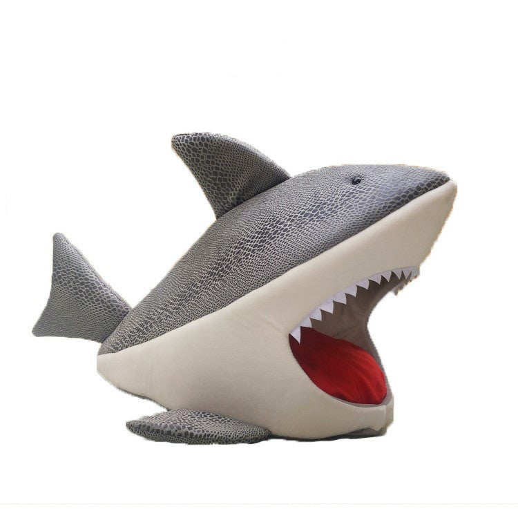 Shark-Shaped Pet Bed – Cat & Dog Cozy Kennel