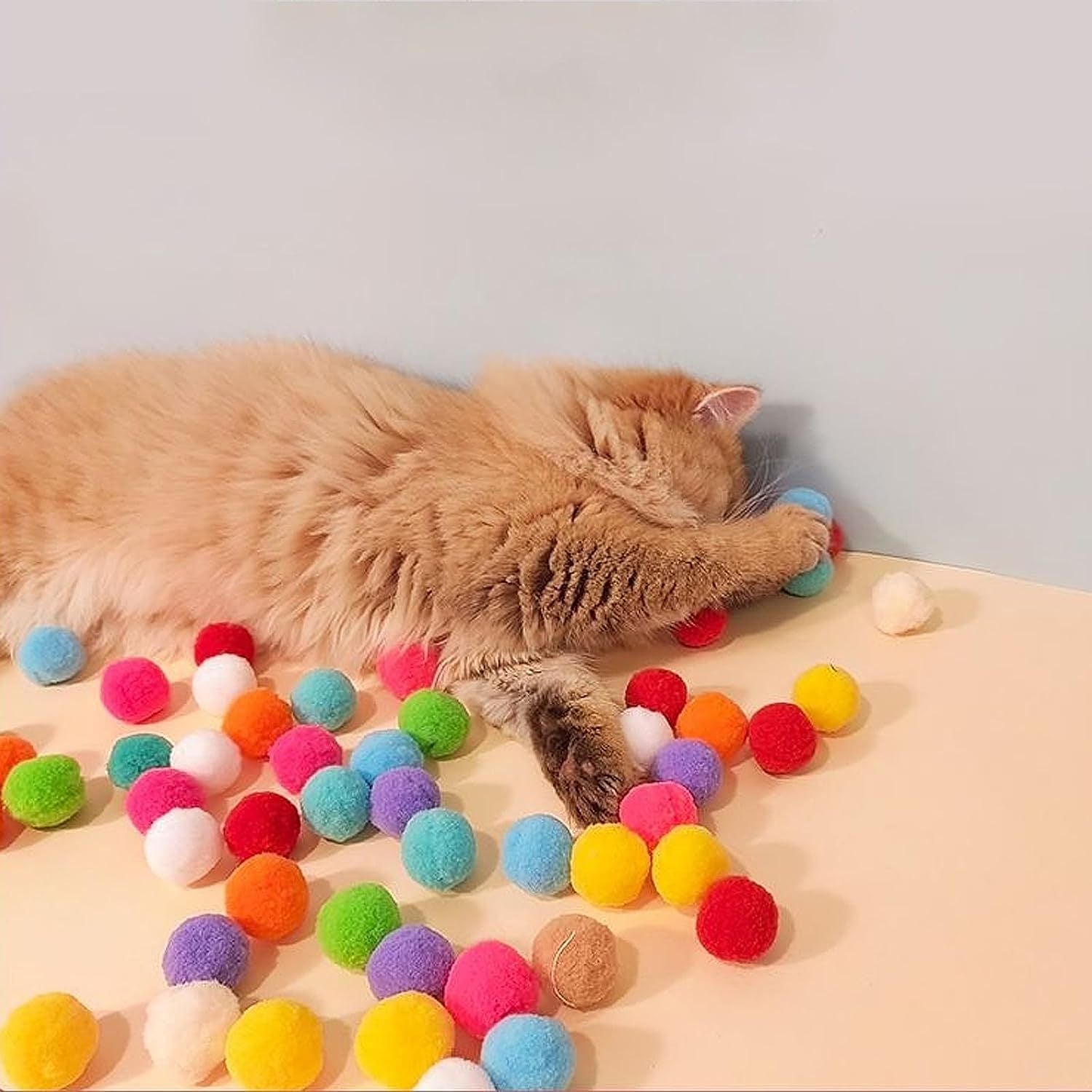 Cat Toy Ball Launcher Gun Interactive Plush Ball Shooter for Cats