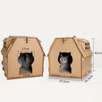 Cardboard Villa Cat House Durable DIY Cat Play & Scratch Home