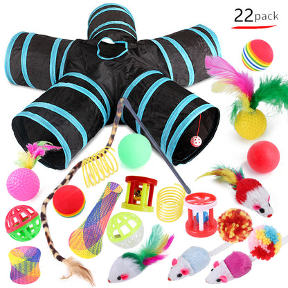 ToyTigris Cat Toy Set With Tunnel