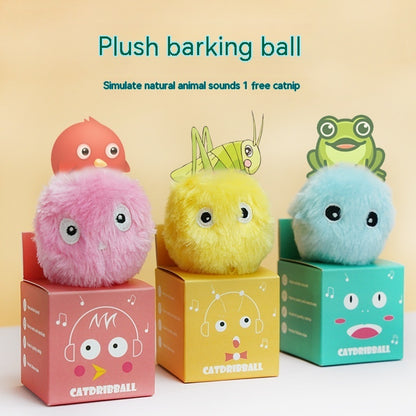 Pet Gravity Plush Calling Ball Cat Toy Interactive Soft Play Ball