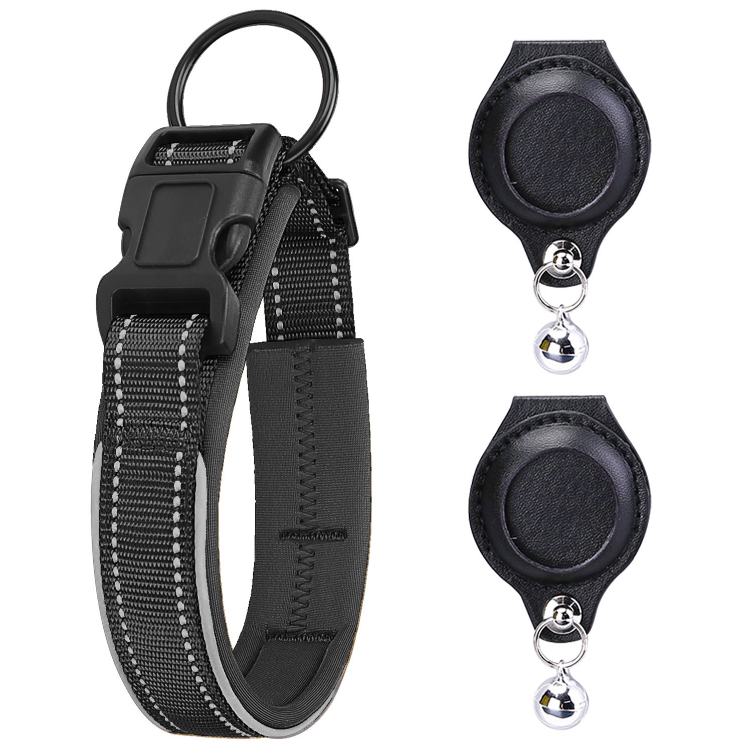 Airtag Pet Collar with Protective Leather Case