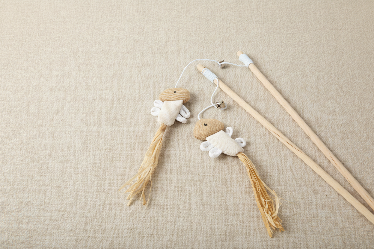 ToyTigris Whiskers & Wings Cat Teaser Wand