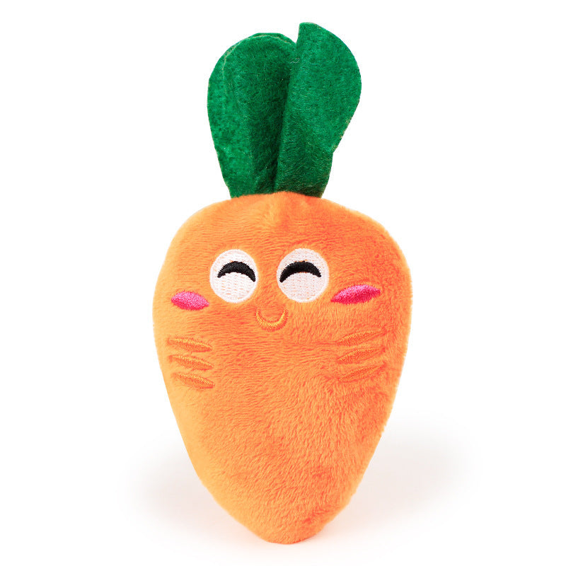 Plush Carrot Vegetable Dog Toy