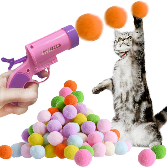 ToyTigris Cat Toy Gun 100 Plush Balls
