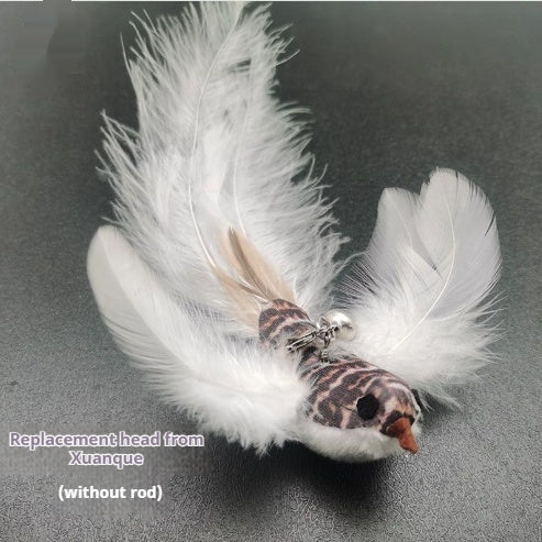ToyTigris Feather Bird Cat Toy with Bell