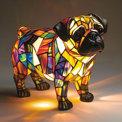 Dog Lamp Resin Craft Decor - Colorful Canine Lights