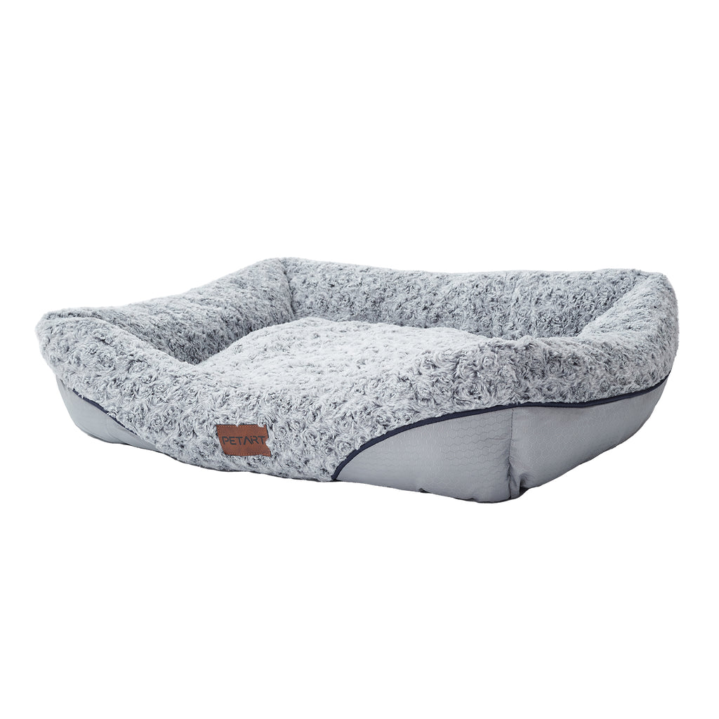 Luxury Swirl Rose Velvet Dog Bed