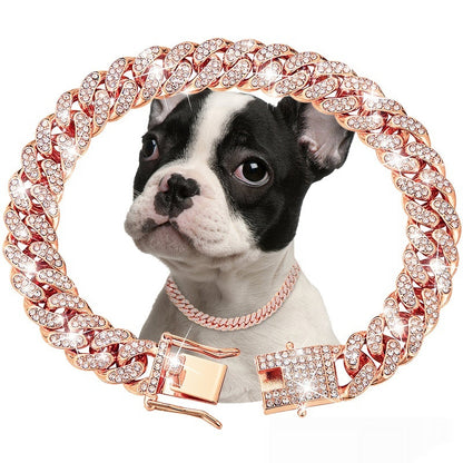 Pet Diamond Collar Cuban Link Necklace