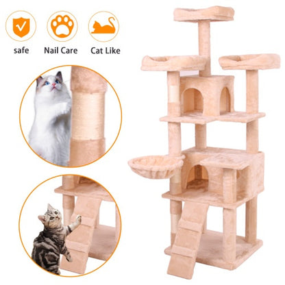 Milky Multi-Level Cat Climbing Frame