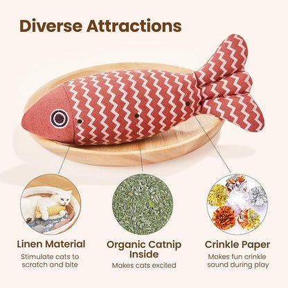 3PCS Catnip Fish Cat Toys