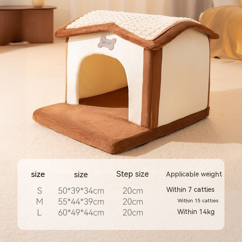 Autumn & Winter Cozy Closed Cat Kennel Bed