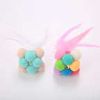 Cat Toy Feather Ball Interactive Plush Cat Toy