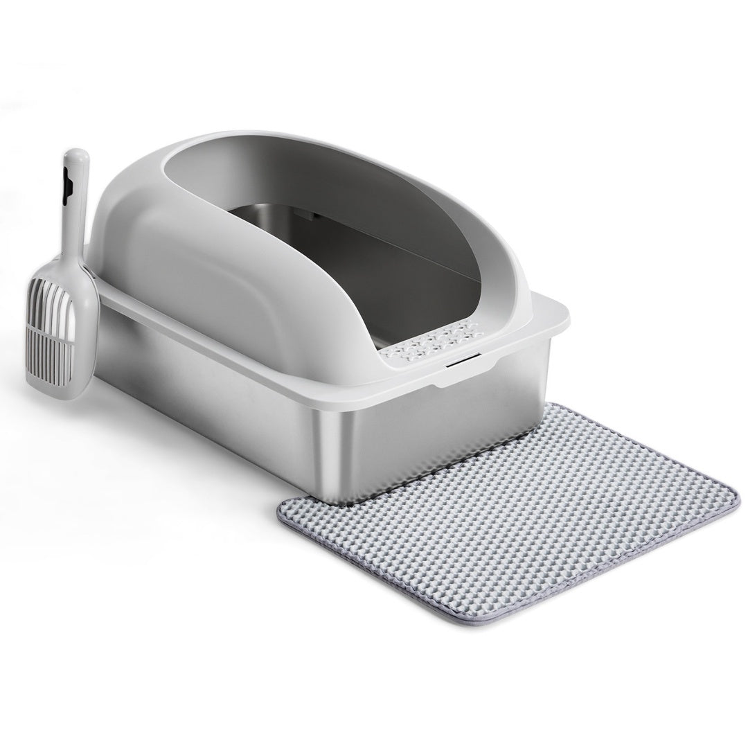 Stainless Steel Cat Litter Box Scoop And Mat Included