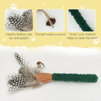Catnip Feather Teasing Stick Toy