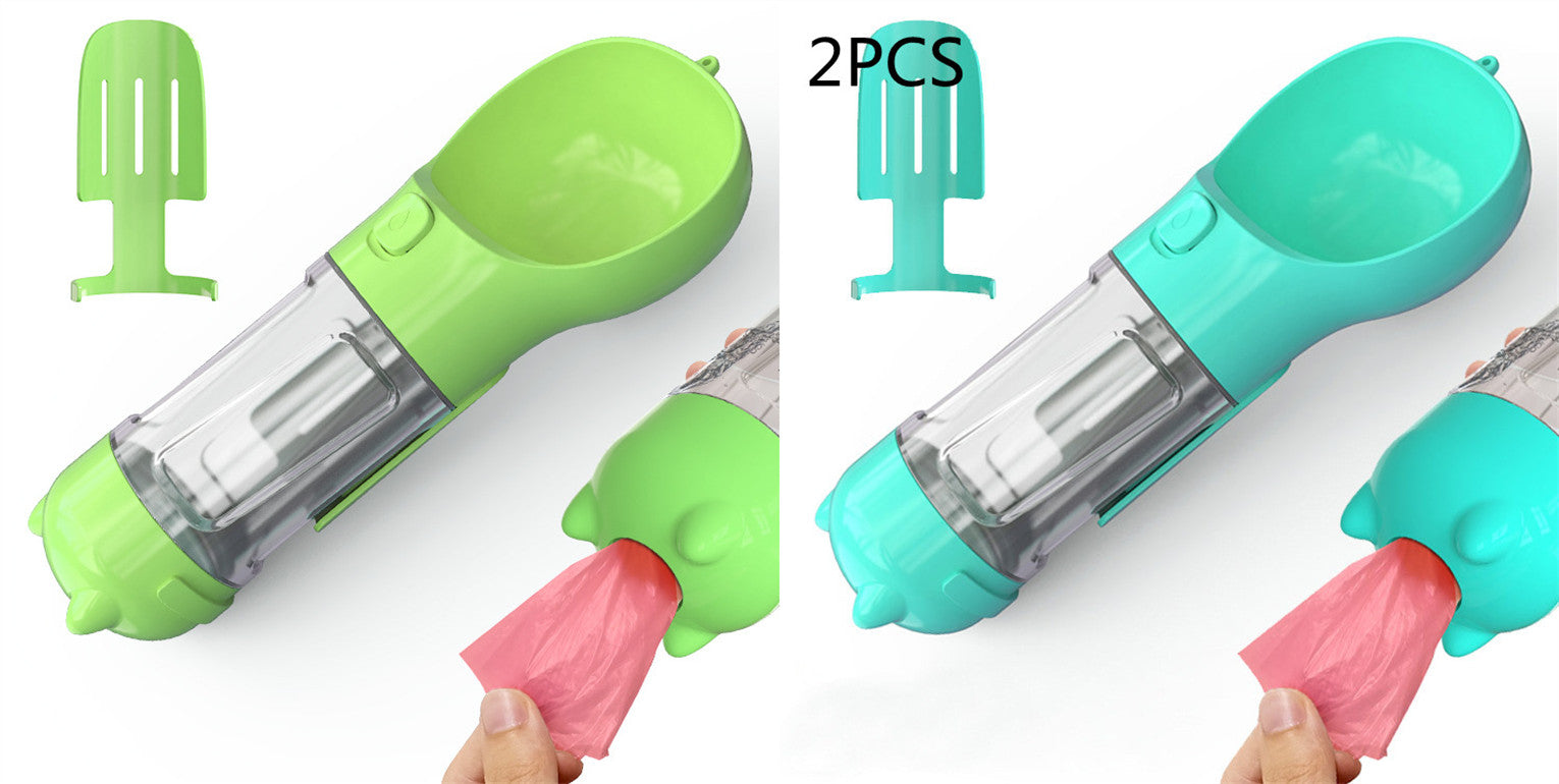 3 In 1 Pet Water Bottle Feeder Bowl Garbage Bag