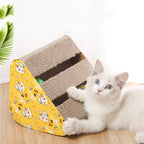 ToyTigris Triangle Corrugated Cat Scratcher with Bell Toy