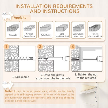 ToyTigris 6-pc Modern Cat Wall Shelves For Indoor Cats