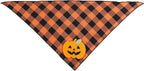 Halloween Pumpkin Dog Plaid Bandana