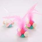 Cat Toy Feather Ball Interactive Plush Cat Toy