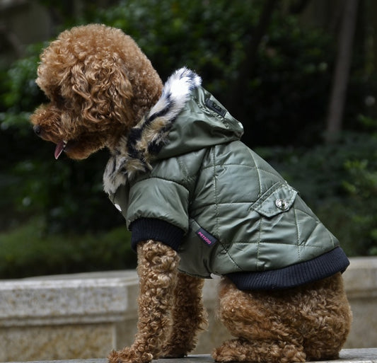 Autumn and Winter Fur Dog Coat