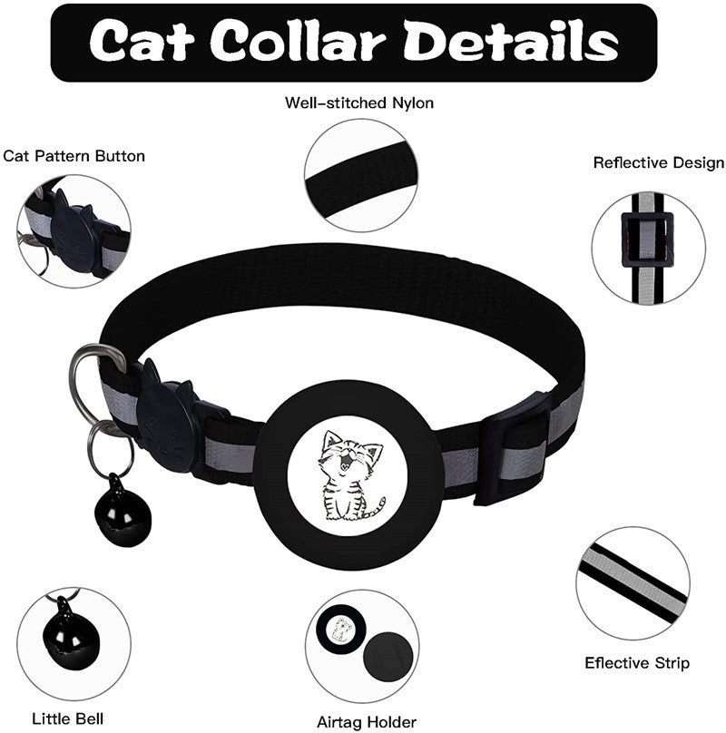 Apple AirTag Cat Tracker – Reflective Collar