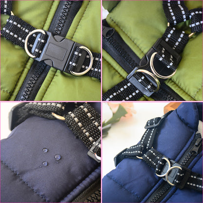Waterproof Winter Dog Coat With Harness
