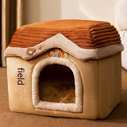 Autumn & Winter Warm Cat Bed Cozy Closed Cat Kennel