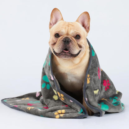 Confetti Bone Paw Print Pet Blanket