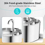 Stainless Steel Automatic Pet Water Fountain With Large Capacity