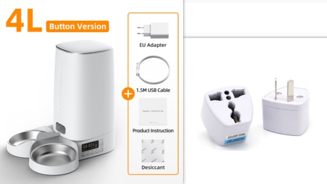 ROJECO 4L Automatic Pet Feeder  WiFi & Button Control for Cats & Dogs