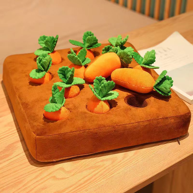Plush Carrot Vegetable Dog Toy