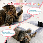 Small 4-in-1 Cat Tree Tower With Self-grooming