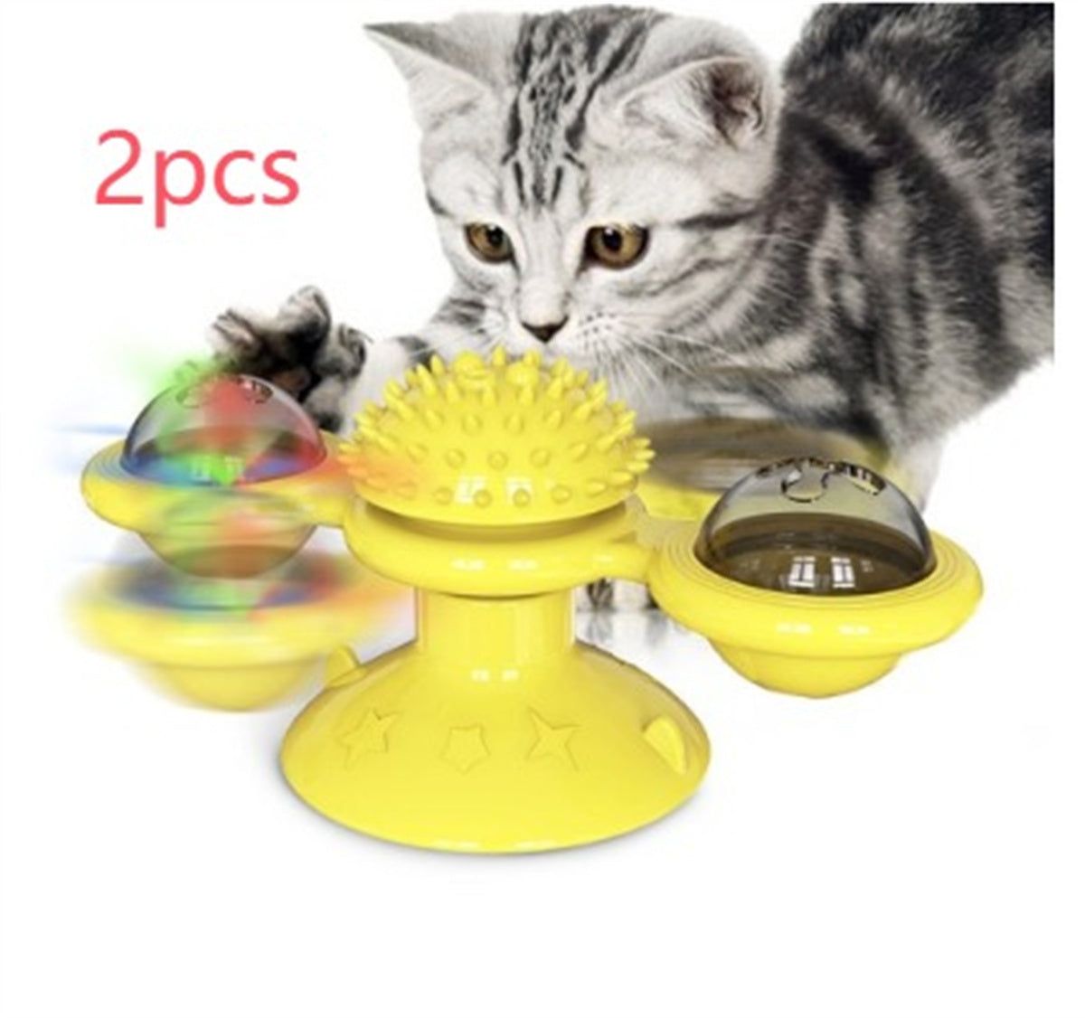 Drehbare Windmühlen-Katzenangel Rotierendes interaktives Spielzeug