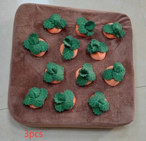 Plush Carrot Vegetable Dog Toy